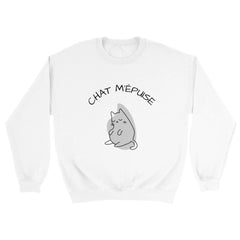 Sweat "Chat m'épuise" - Mister Shirt - Print Material
